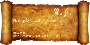 Matyé József névjegykártya